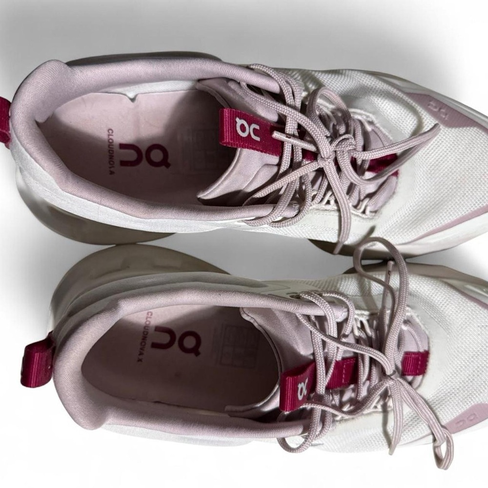 On Running Women's Athletic Shoes - Cream and Red - Picture 8 of 8